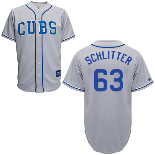 Brian Schlitter #63 Youth Baseball Jersey-Chicago Cubs Authentic 2014 Road Gray Cool Base MLB Jersey